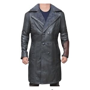 Captain Boomerang- Suicide Squad leather shearling jacket  by Real Leather XL